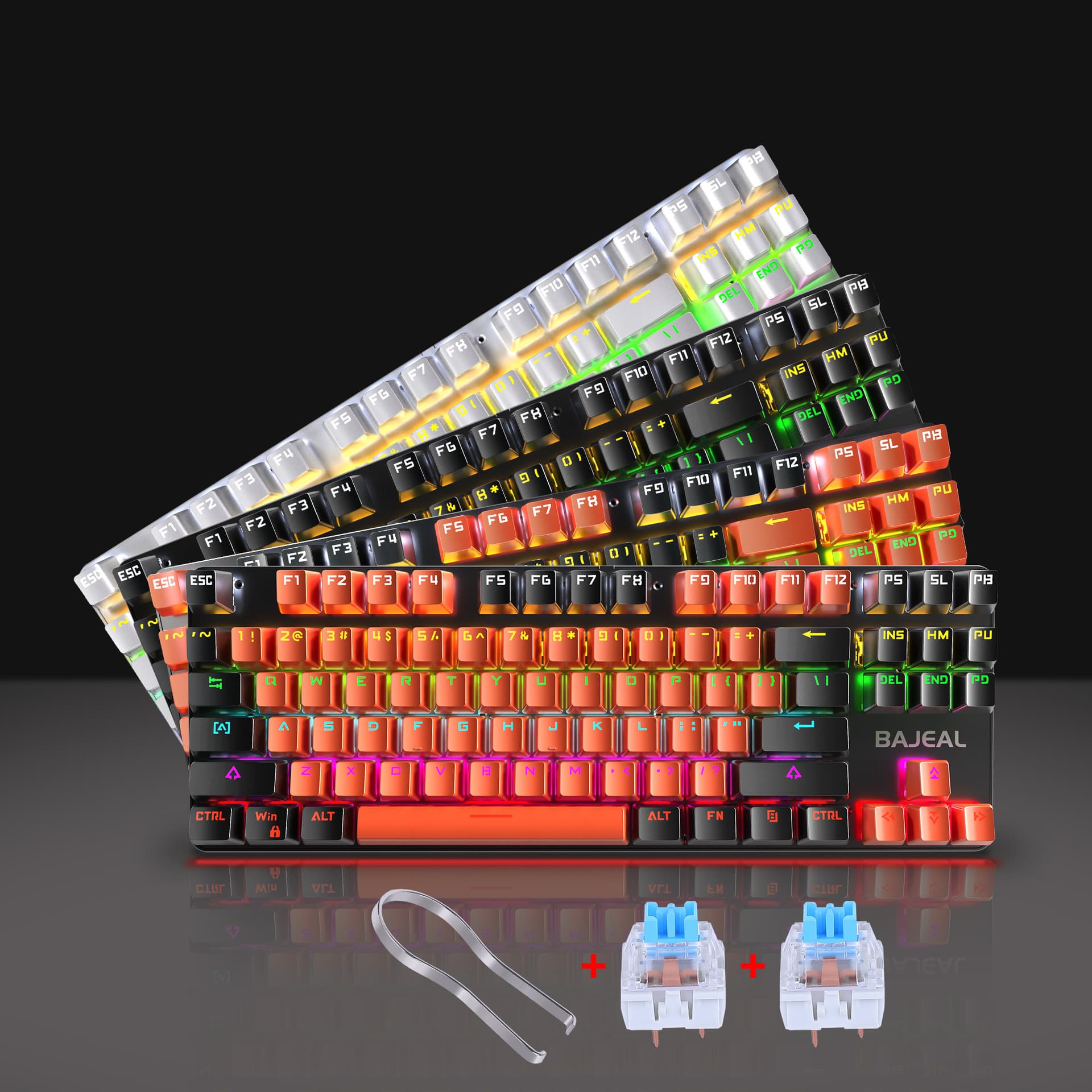Mechanical Keyboard for LOL, PUBG, Laptop, Backlit Wired Gaming Keyboard