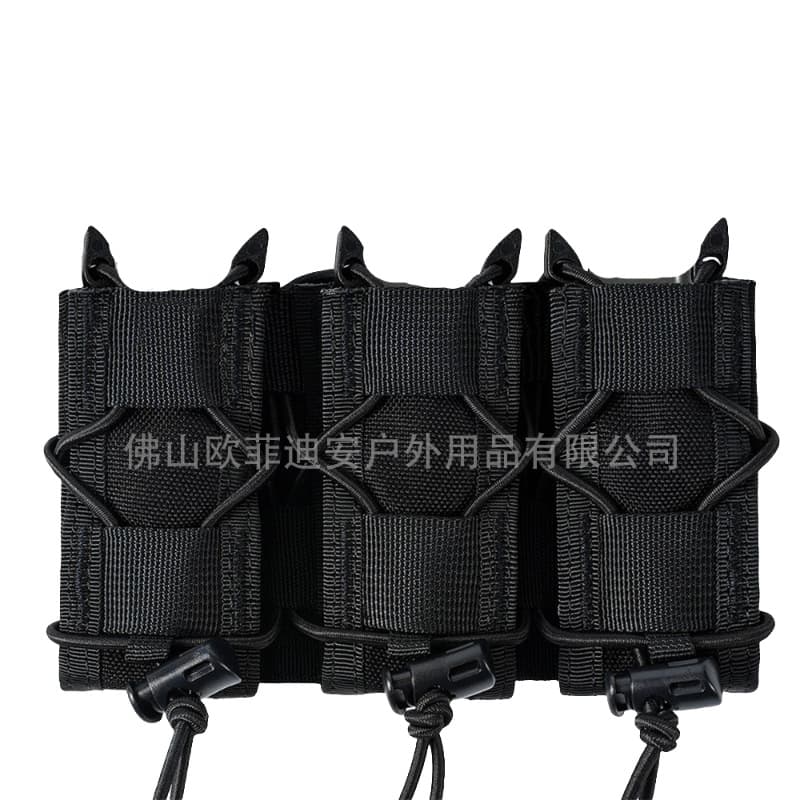 Tiger-Style Short 9mm Triple Quick-Draw Pouch Tool Storage Molle Attachment Compatible Tactical Waist Holster Vest