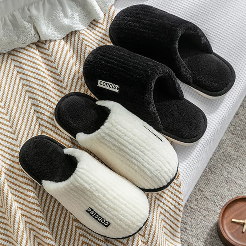 Cixi Cotton Slippers for Spring, Autumn, and Winter, Indoor Anti-Slip Home Slippers, Warm Couple Slippers, Plush for Women and Men