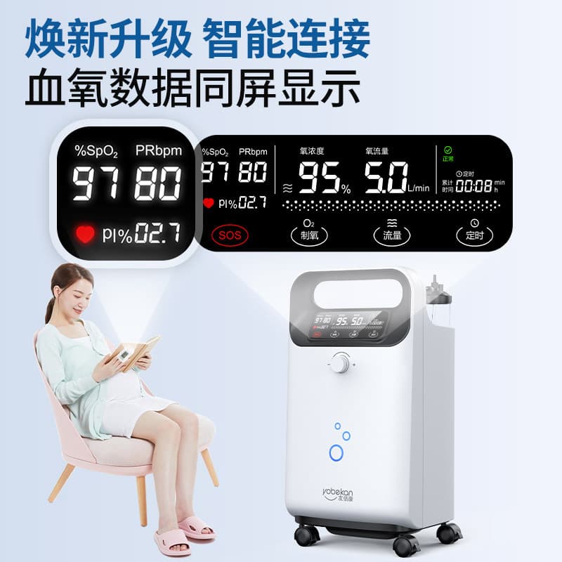 Youbeikang 5L Medical Molecular Sieve Oxygen Concentrator for Elderly and Pregnant Women, AI Smart Home Oxygen Machine