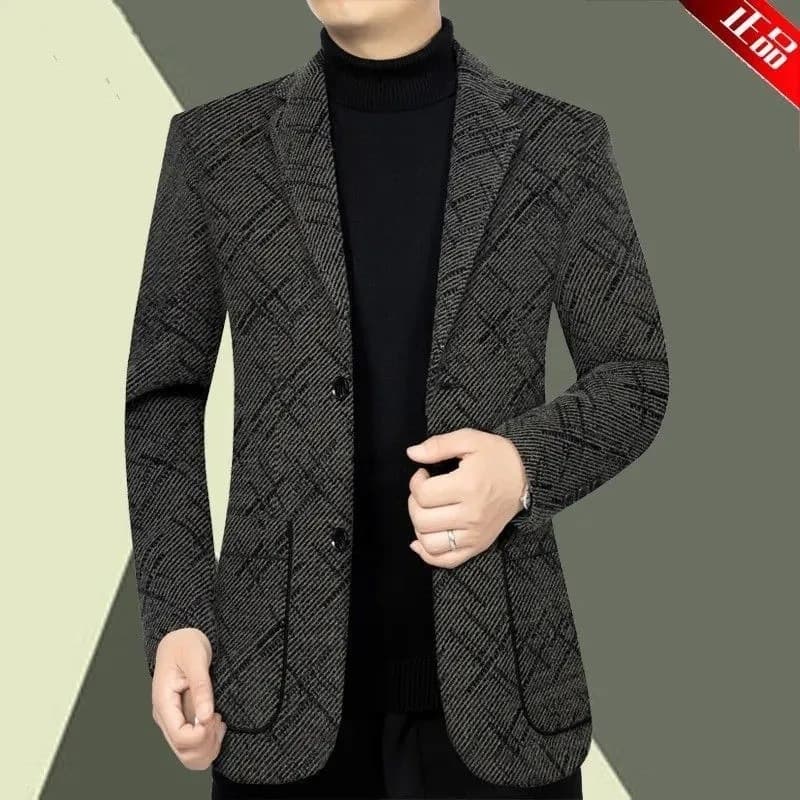 Foreign Trade Style, Please Check Real Product Heavy Thick Men's Suit Coat Autumn/Winter Middle-aged Men's New Casual