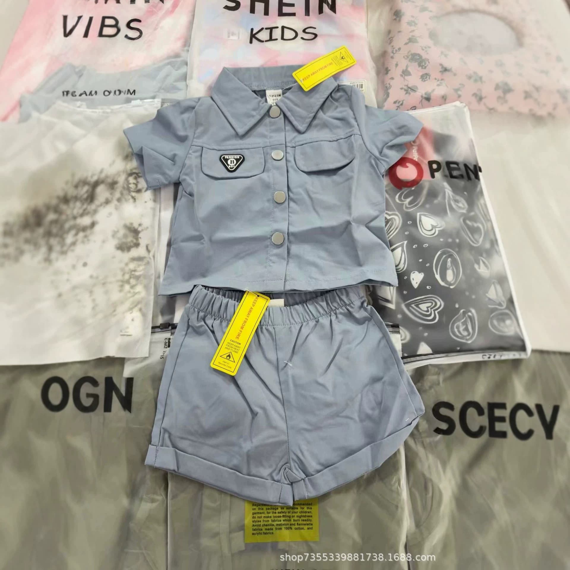 2026 Spring and Summer SHEIN KIDS foreign trade children's clothing for boys and girls, European and American cute children's clothing mixed styles