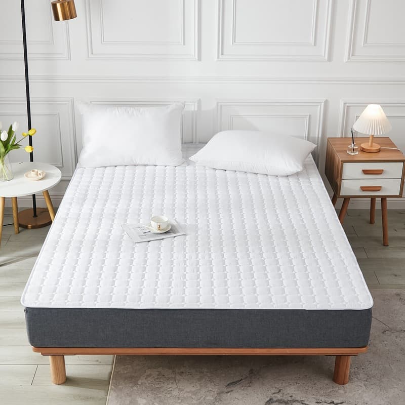 Hotel Bedding Mattress Protector, Double 1.8m, Hotel Cleaning Non-Slip Mat, White Bed Hat