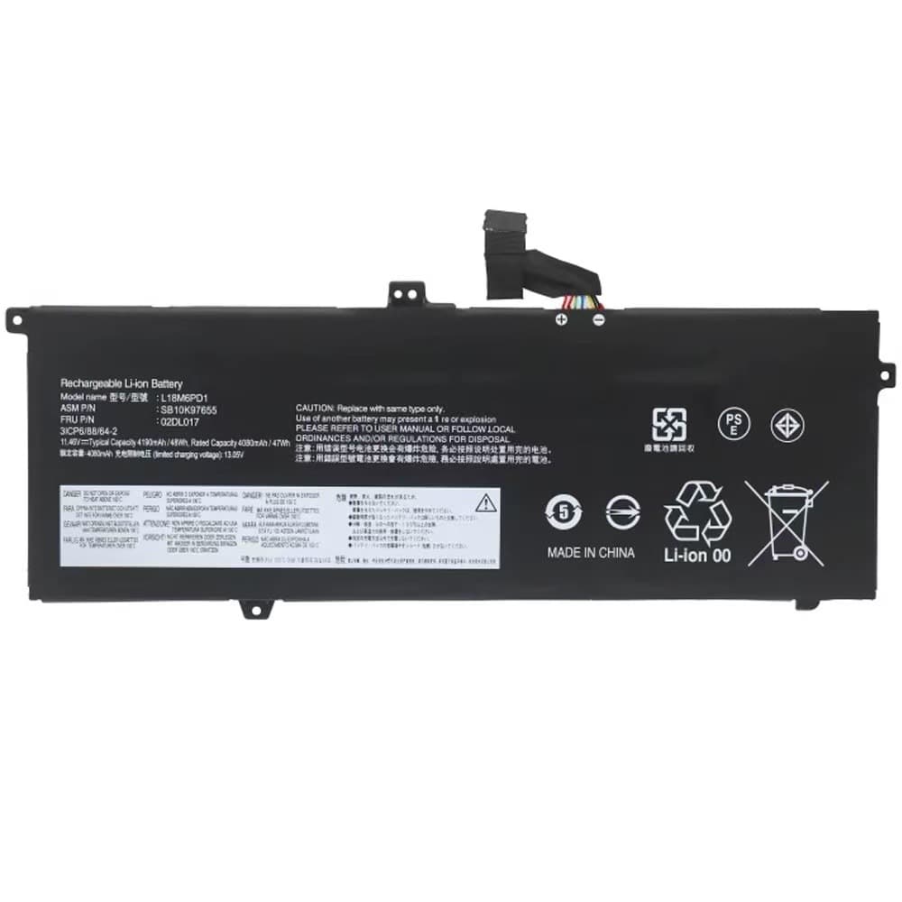 Compatible with Lenovo L18C6PD2, L18M6PD1, L18L6PD1, 02DL018 laptop batteries