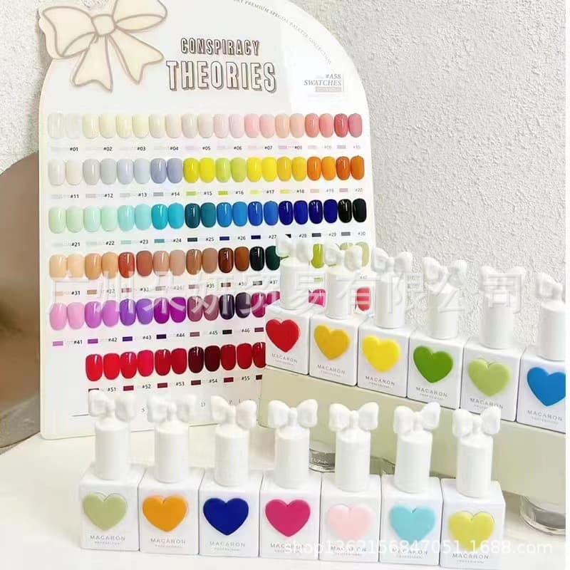 2024 new 58-color nail polish glue love macaron nail polish glue manicure store large set of glue internet celebrity whitening