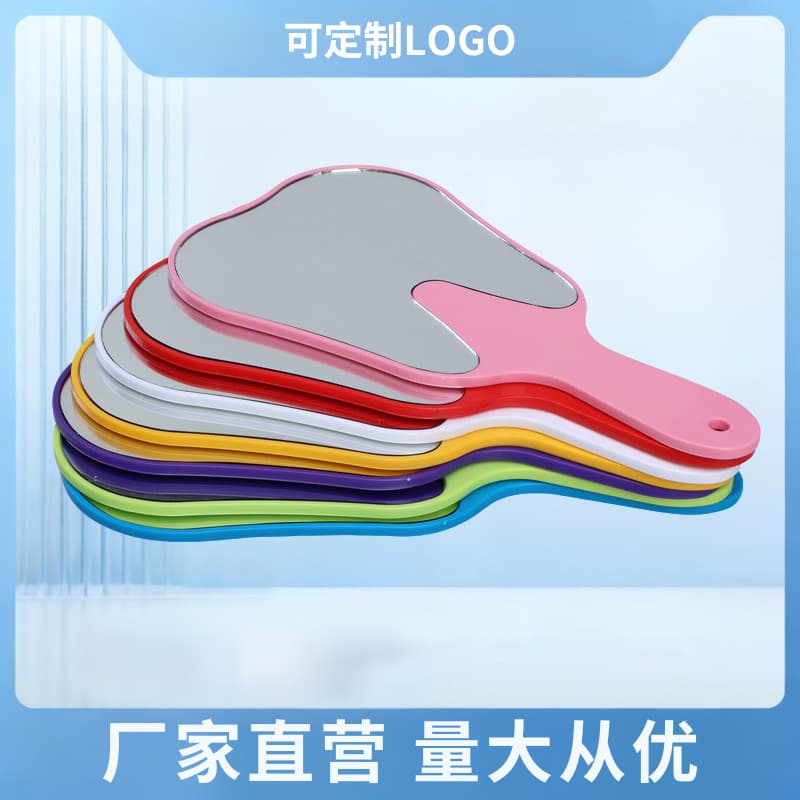 Dental Mirror Tooth-Shaped Decorative Mirror Small Round Mirror for Oral Clinic Makeup Mirror