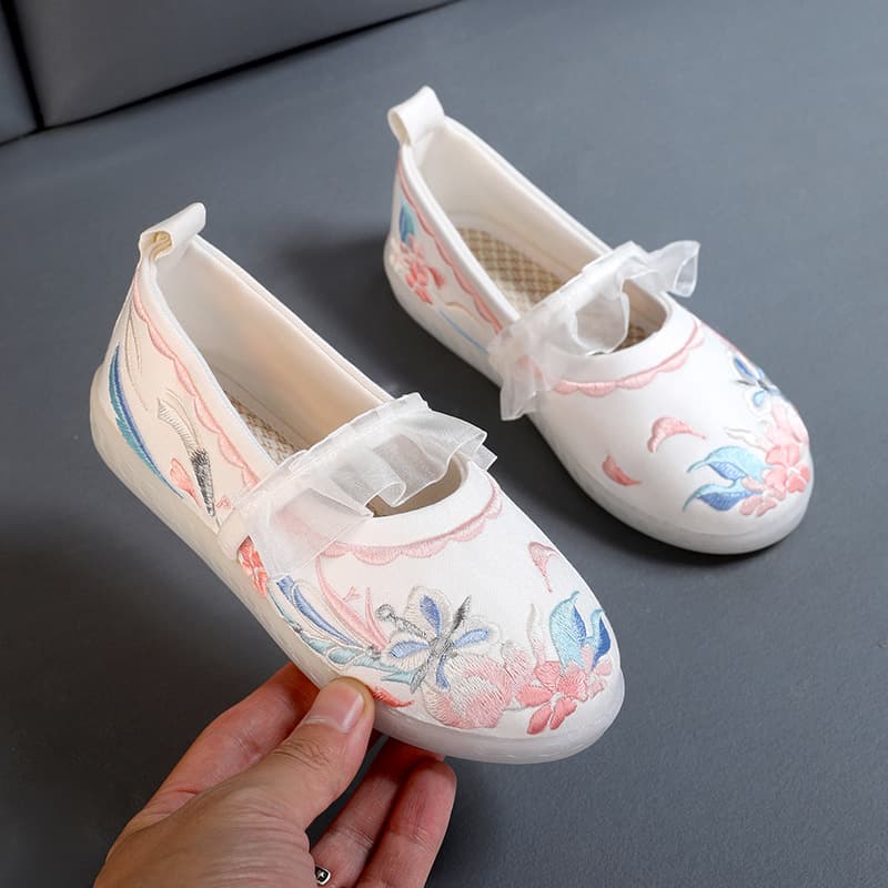 2025 New Old Beijing Embroidered Children's Shoes for Girls Baby Costume Cloth Shoes Chinese Style Hanfu Shoes for Women