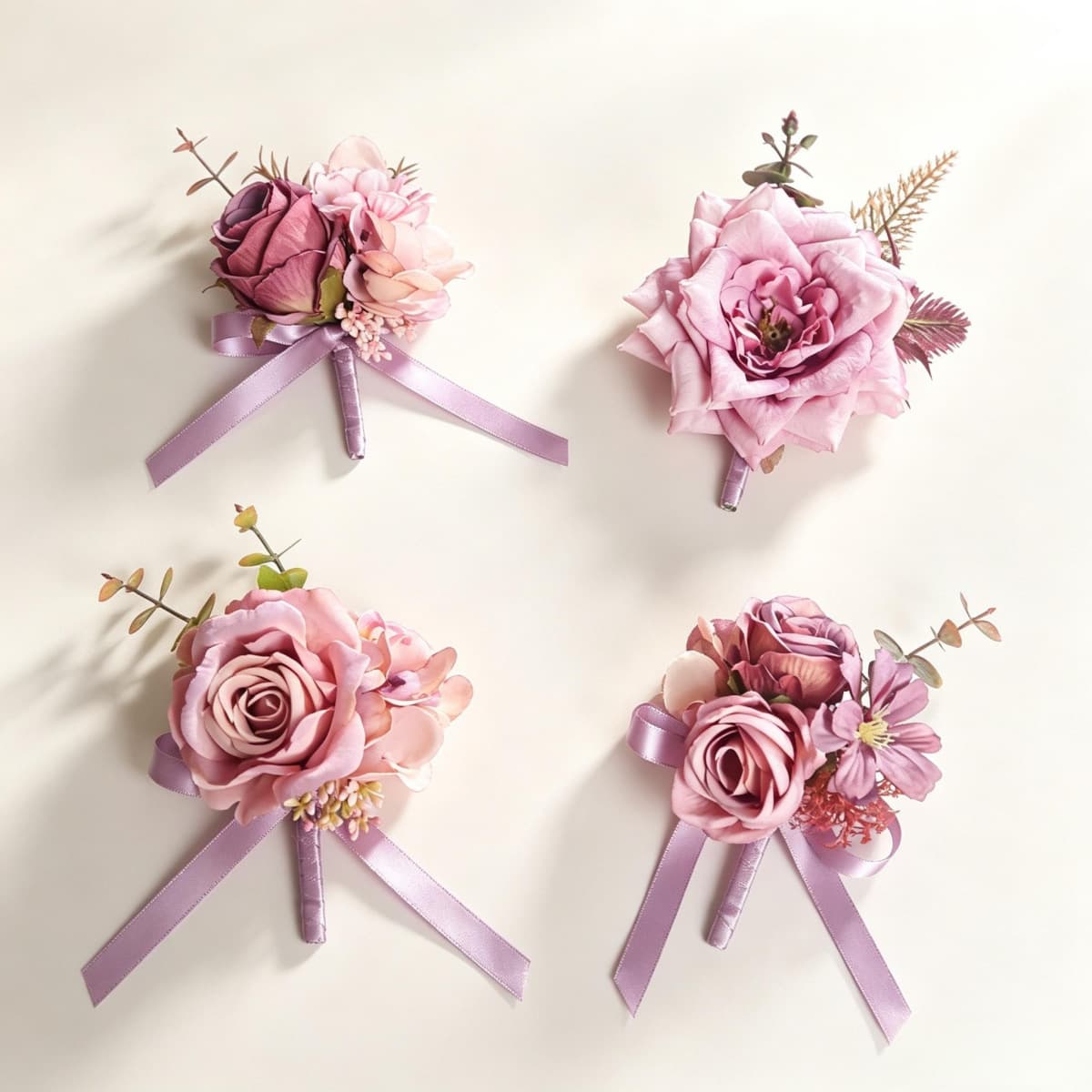 Simulated rose wedding corsage, bride's wrist flower, groom's groomsmen's corsage, wedding supplies, American floral decoration