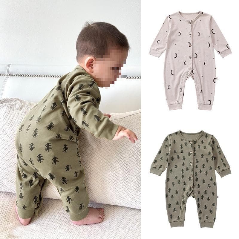 Baby clothes for men and women in autumn, single-breasted romper, baby one-piece autumn clothes, children's baby clothes