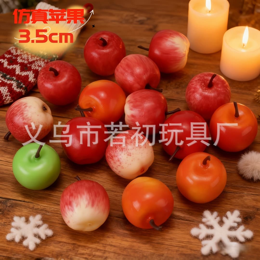 Factory 3.5cm Simulated Apple Models Red 35# Small Apples Green Apples Foam Fake Fruit Props Decorative Apples