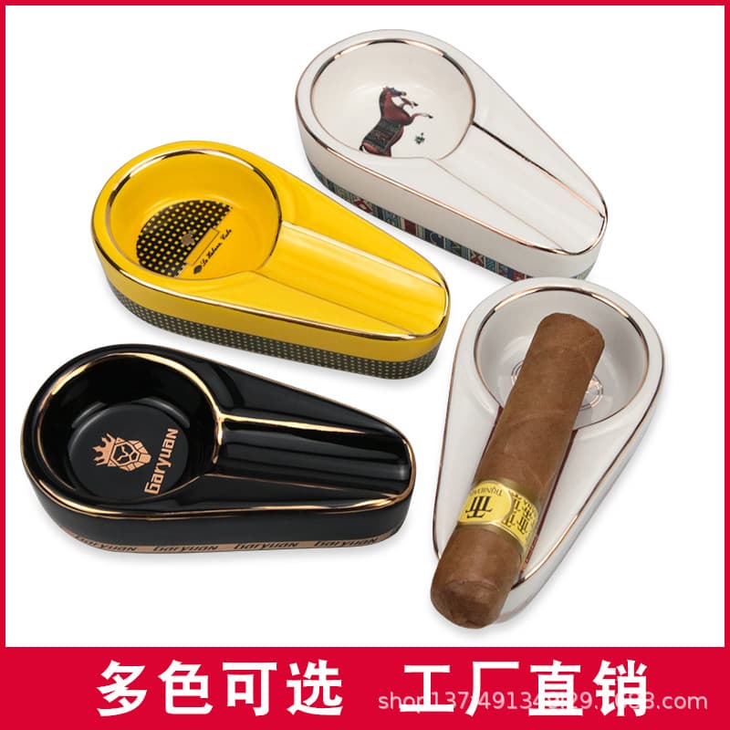 Qieyuan COHIBA Cigar Ashtray Ceramic Ashtray Creative Personalized Cigar Ashtray Smoking Accessories