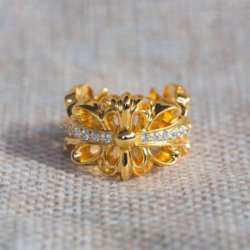 Trendy Brand Kroesen Cross Iris Ring, Retro Ins Style for Men and Women, Forever Love Couple's Ring