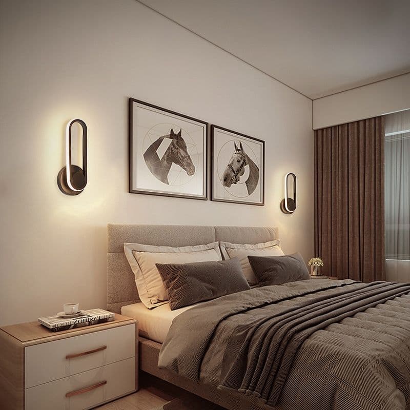 Modern Minimalist Rotatable Bedside Wall Lamp, Creative Nordic Background Wall Light, Warm Corridor Lighting