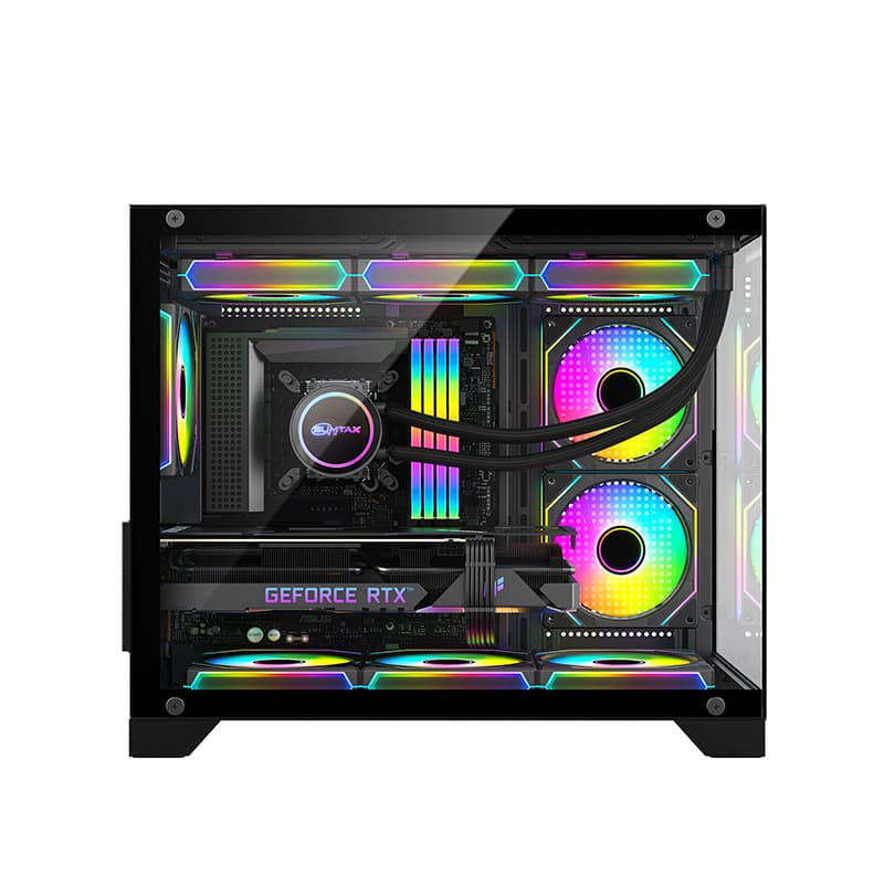 Cross-border Seaview 360 Liquid Cooling Computer Case Desktop Panoramic Side-Transparent Gaming M-ATX Water Cooling Case