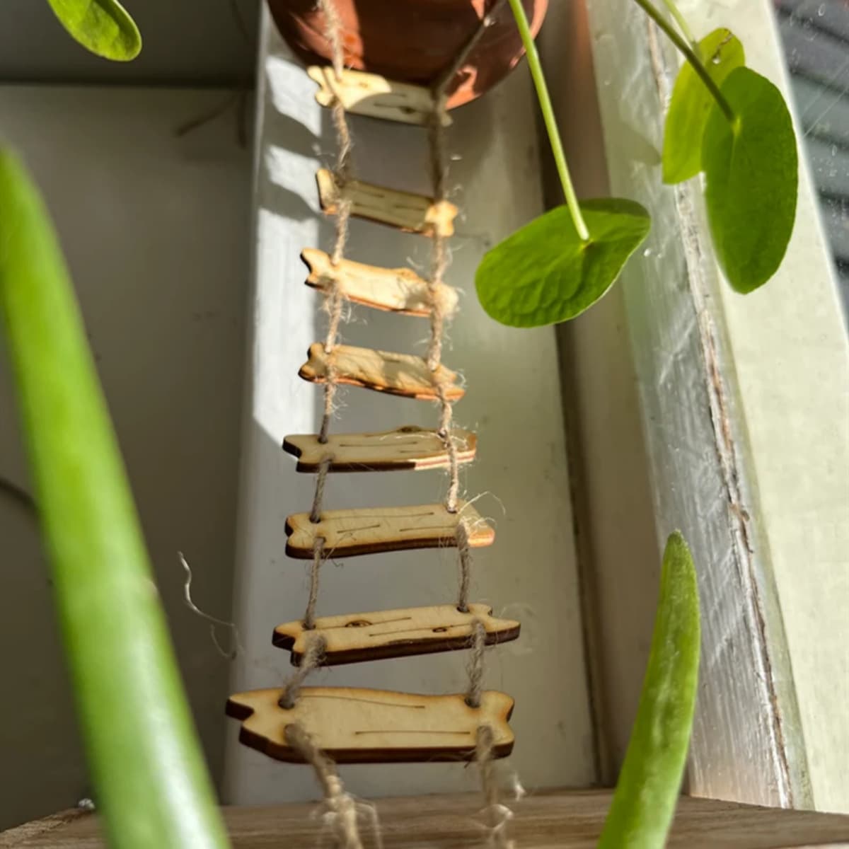 Cross-border Wooden Fairy Bridge Rope Ladder Home Garden Decoration Fairy Garden Micro Landscape Photo Prop Decoration