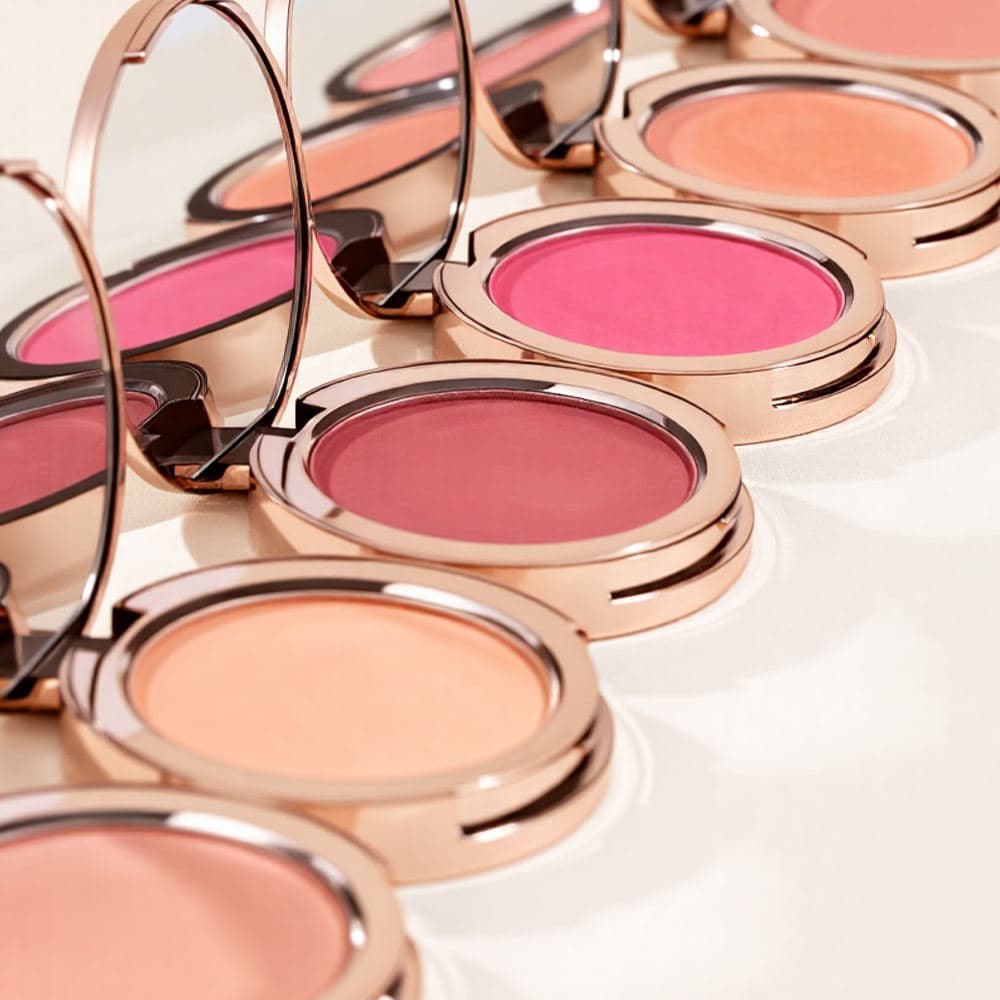 Cross-border no-logo small batch printable neutral blush rouge powder highlighter single-color pink gold blush palette nude makeup