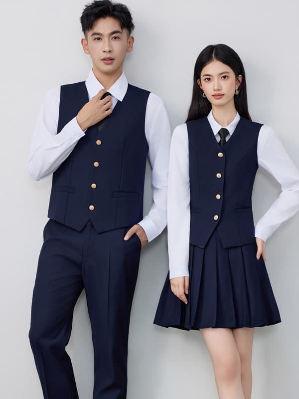 Grey vest dress for women, formal wear, 2025 new spring and autumn school uniform, college style, JK uniform, men's and women's vest set