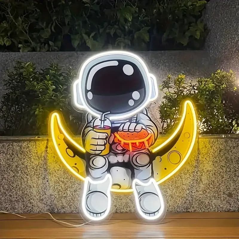 UV printed neon light smoking monkey led astronaut neon light usb David statue decorative atmosphere light