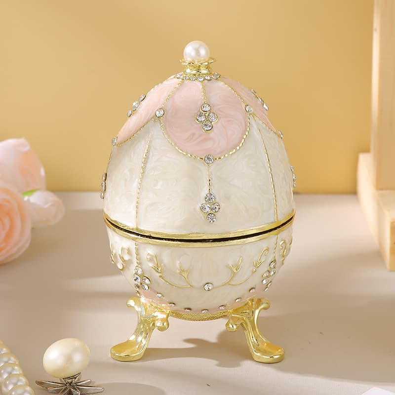 European-style Russian Pysanka Jewelry Box Enamel Craft Easter Gift Egg Jewelry Box Metal Craft