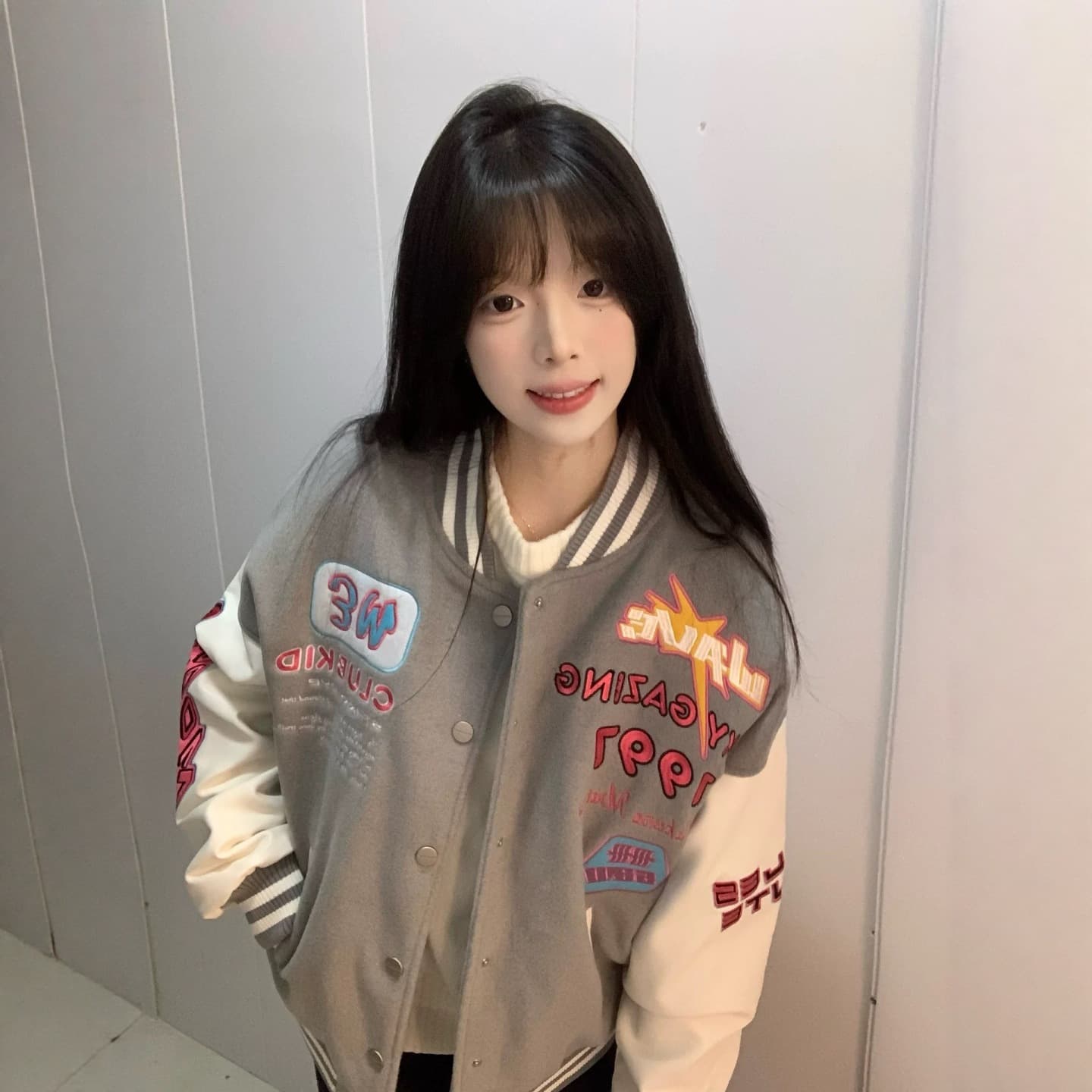 Korean retro embroidered stand collar baseball jacket for women autumn and winter trendy design niche sweet jacket top