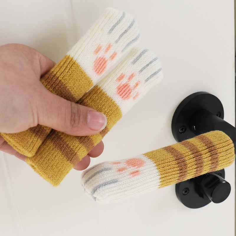 Wholesale Chair and Table Leg Covers, Knitted Wool Door Handle Covers, Protective Pads, Cat Design Thickened Wear-resistant Leg and Handle Covers