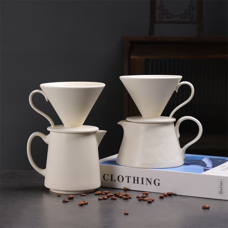 Cross-border coffee maker supply, ceramic coffee maker sets, wholesale, pour-over sharing pot, funnel, coffee filter cup, filter