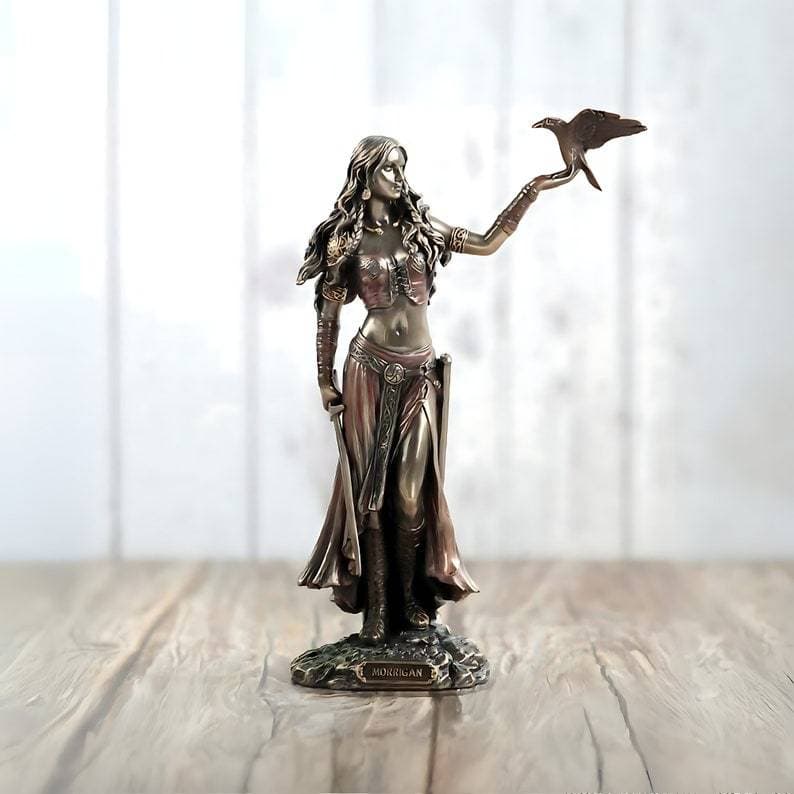 Morrigan Celtic Goddess Statue - Handcrafted Miniature Sculpture