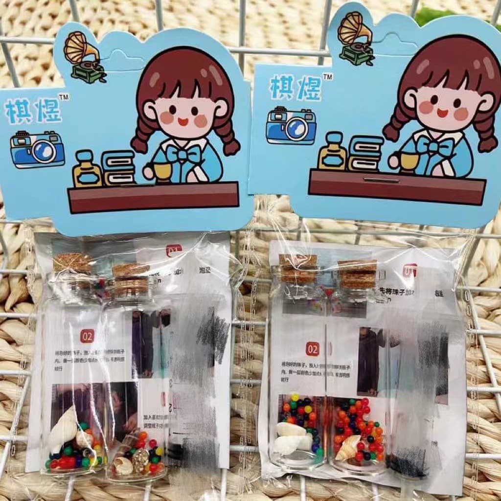 [Two Drift Bottles + Straws] Wish Bottle Expandable with Straw Toy, Children's Small Toys Two Dollar Store