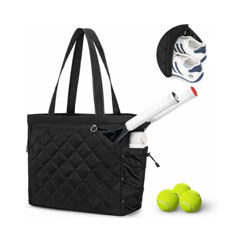 In Stock New Multifunctional Tennis Tote Bag with Shoe Compartment Extra Large Quilted Pickleball Bag Universal Sports Tennis