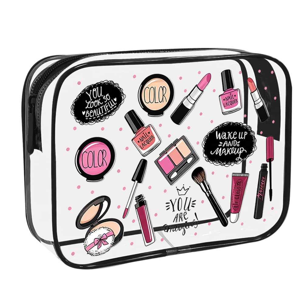 New Clear Cosmetic Bag Travel Organizer All-in-One High-Definition Transparent Thickened Scratch-Resistant Airport Security Friendly No Need to Unpack
