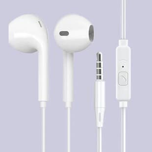 Macaron In-Ear Earphones 3.5mm Wired Control with Mic Heavy Bass Digital Chip Earphones