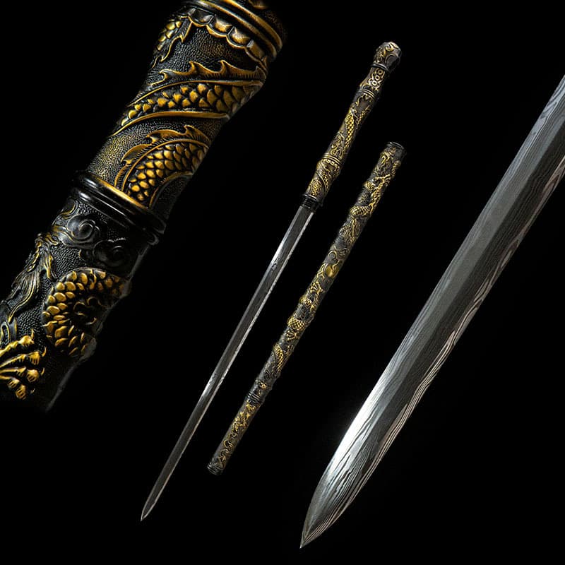 Longquan City sword multi-functional cane and stick integrated manganese steel stick sword can be reversed to vehicle-mounted self-defense cold weapons without edge