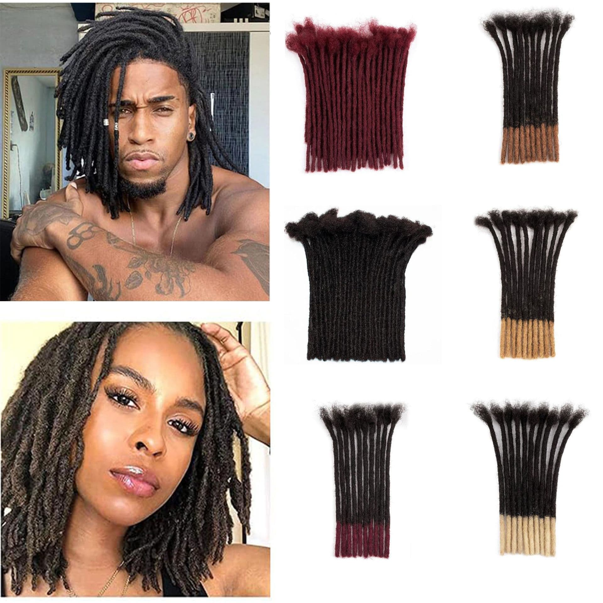 Human Hair Dreadlocks, Hand-Twisted African Human Hair Reggae Dreadlocks, Human Hair Dreadlocks 0.6cm