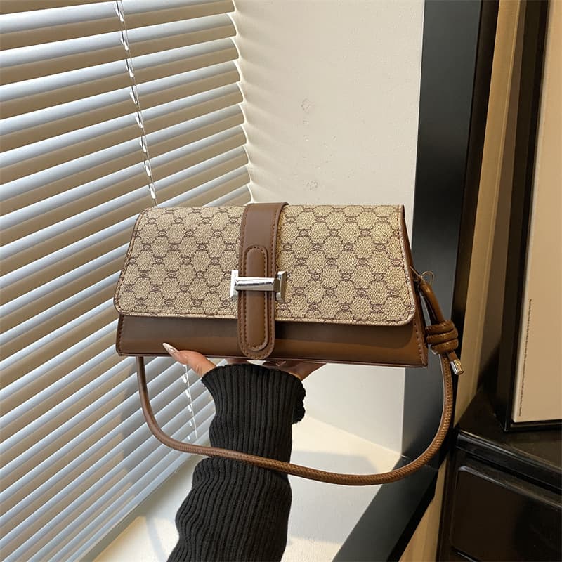 Patchwork Print 2026 New Design Personalized Minimalist Fashion Women's Chic Single Shoulder Crossbody Handbag Small Square Bag