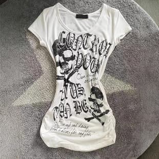 68581# [Official Price] Milk Silk Fitted Waist Short-Sleeve T-Shirt for Women