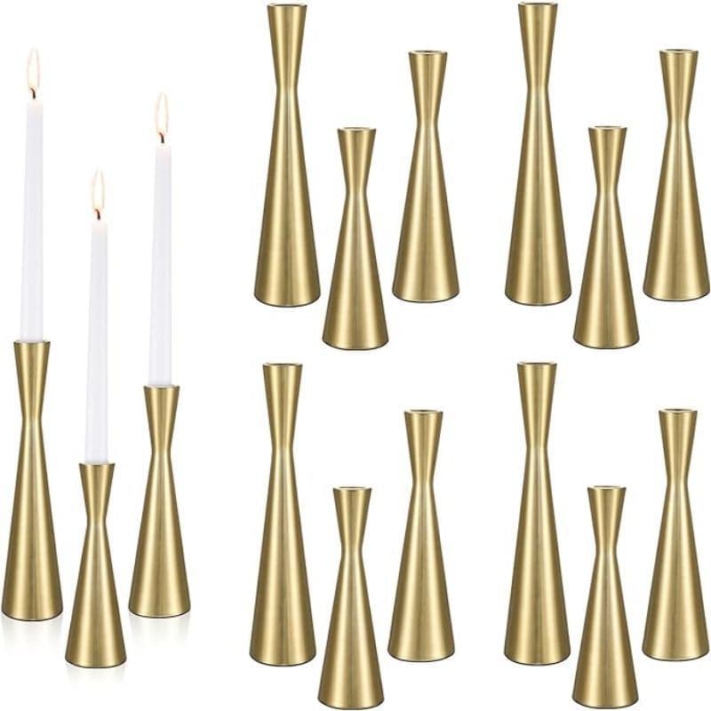 Cross-border Modern Iron Candle Holder Set, Iron Art Hourglass Candle Holder Decoration, Table Decor for Western Dining, American Style Candle Holder