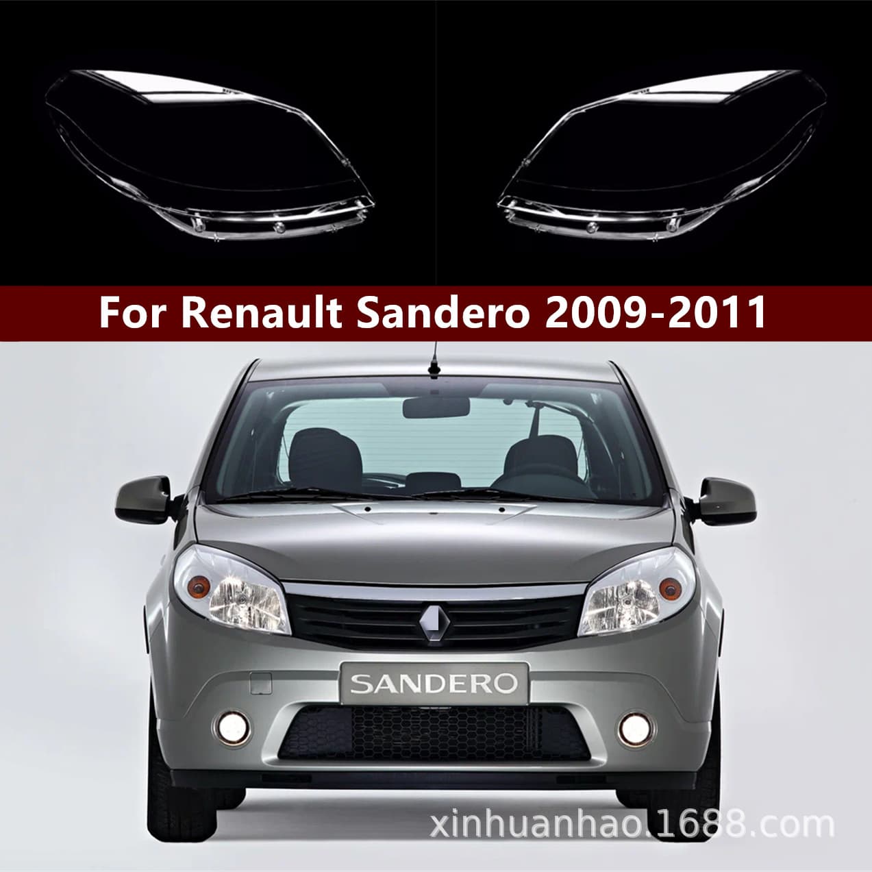 Headlight Lens Cover for 2009-2011 Renault Sandero, Transparent Headlight Lens Cover for Renault Sandero