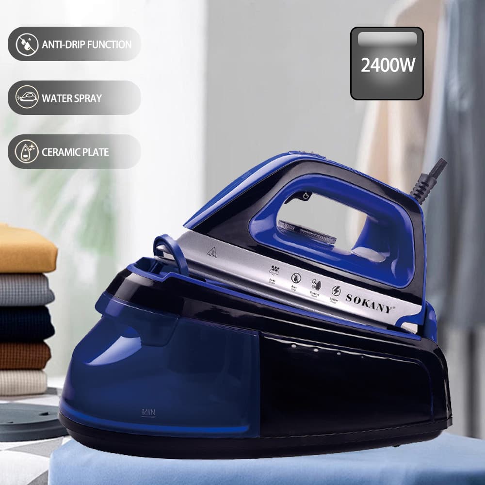 Cross-border EU Standard Large Water Tank Electric Iron Steam Household Handheld Iron 2400W Water Tank 1.2L