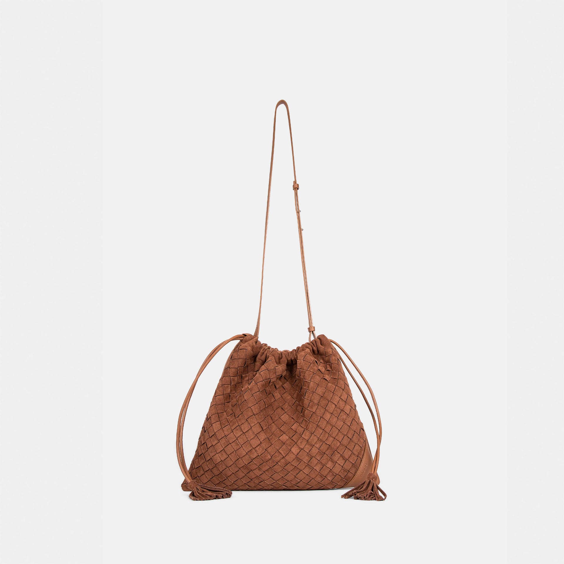 "Woven Garbage Bag" high mercerized frosted cowhide hand-woven shoulder/crossbody bag