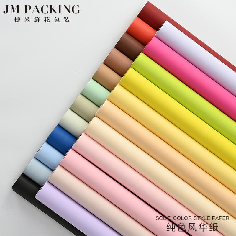 Floral Wrapping Supplies Wholesale Florist Materials Solid Color Floral Wrapping Paper Waterproof Huafeng Paper Bouquet Wrapping Paper