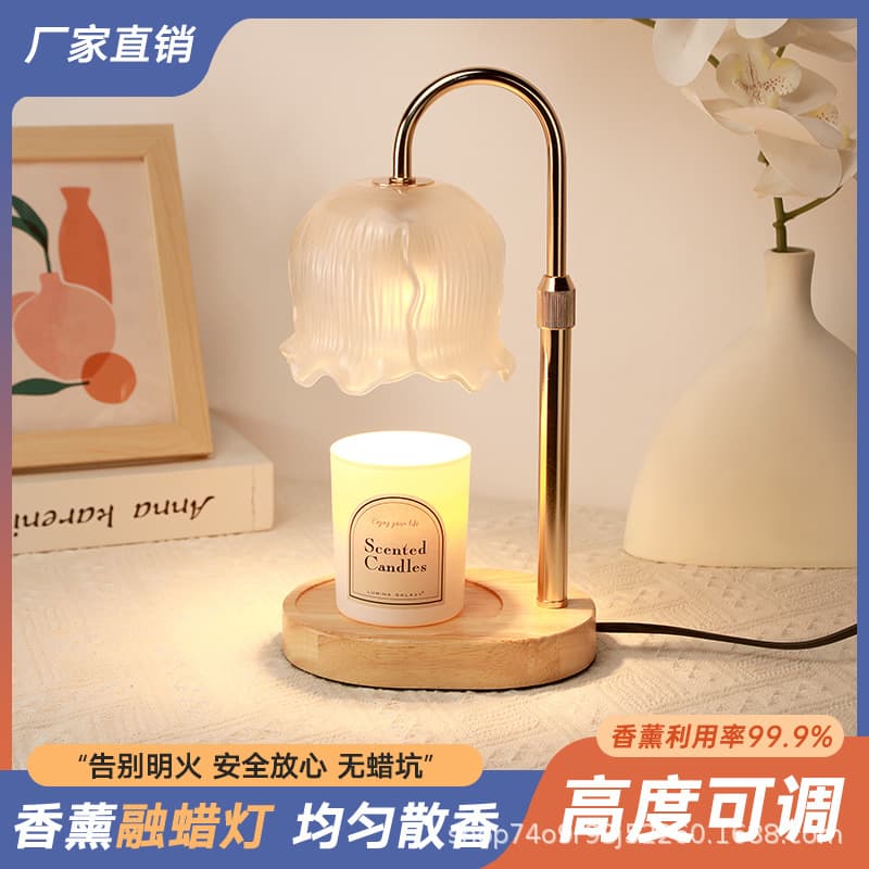 Aroma Lamp Wax Melt Candle Lamp, Embossed Glass Cup, Ins Style Smokeless Scented Candle Lamp Table Lamp