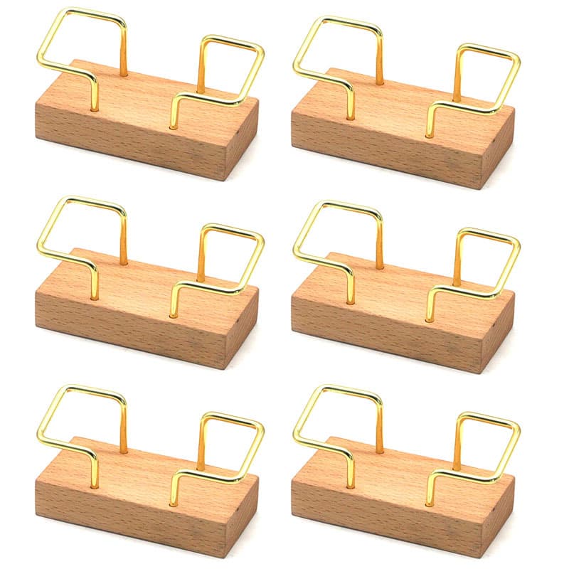Manufacturer Beech Wood Card Stand Wooden Card Storage Metal Namecard Holder Memo Box Solid Wood Note and Business Card Rack
