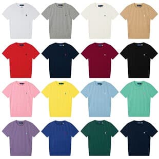 2026 Summer New Classic RL Ralph Lauren Small Pony Embroidered Slim Fit T-Shirt Twisted Knit Sweater Short Sleeve Knitwear