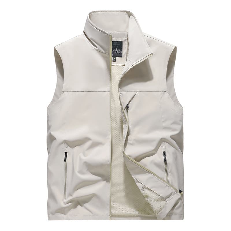2026 Spring/Summer Outdoor Casual Men's Vest Multi-Pocket Sleeveless V-Neck Photography Fishing Vest Sports Waistcoat