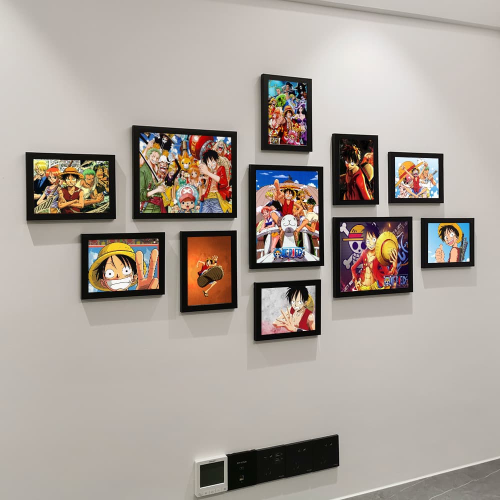 One Piece Decorative Painting Wall Art Anime Combination Photo Frame Background Wall Decor Picture Wall Frame Set