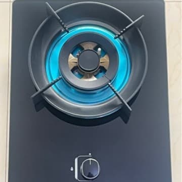 Dual Burner Natural Gas Stove for Home Use, Built-in Tempered Glass Surface, LPG Compatible, High-Power