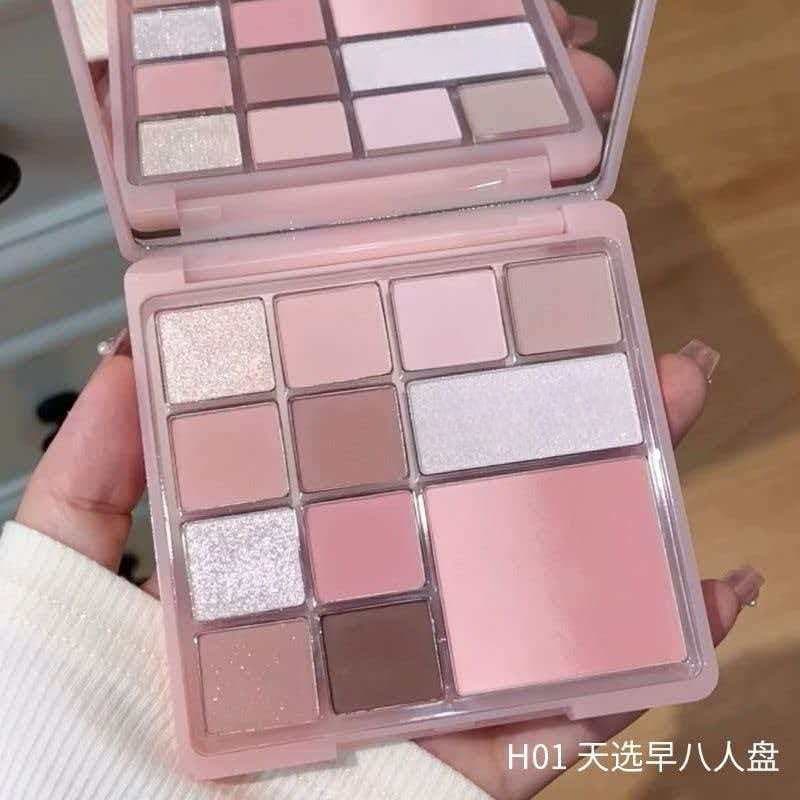 Capel 12-Color Paris Garden Transparent Eyeshadow Palette Dream Palette Pearlescent Eyeshadow Palette Low Saturation