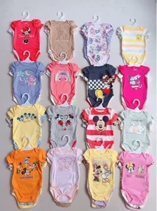 Disney original short-sleeved triangle romper three-piece set, 3 pieces per hanger, different colors are super beautiful