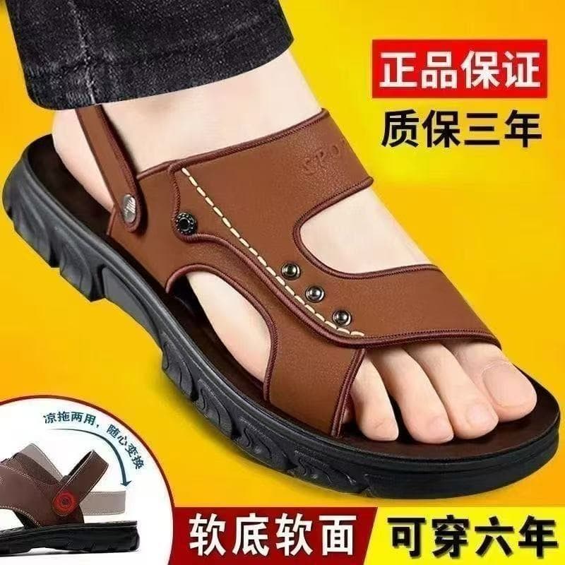 Pi Xia Summer Sandals New Men's Thick Sole Beach Shoes Soft Non-Slip Sandals Two-Way Wear