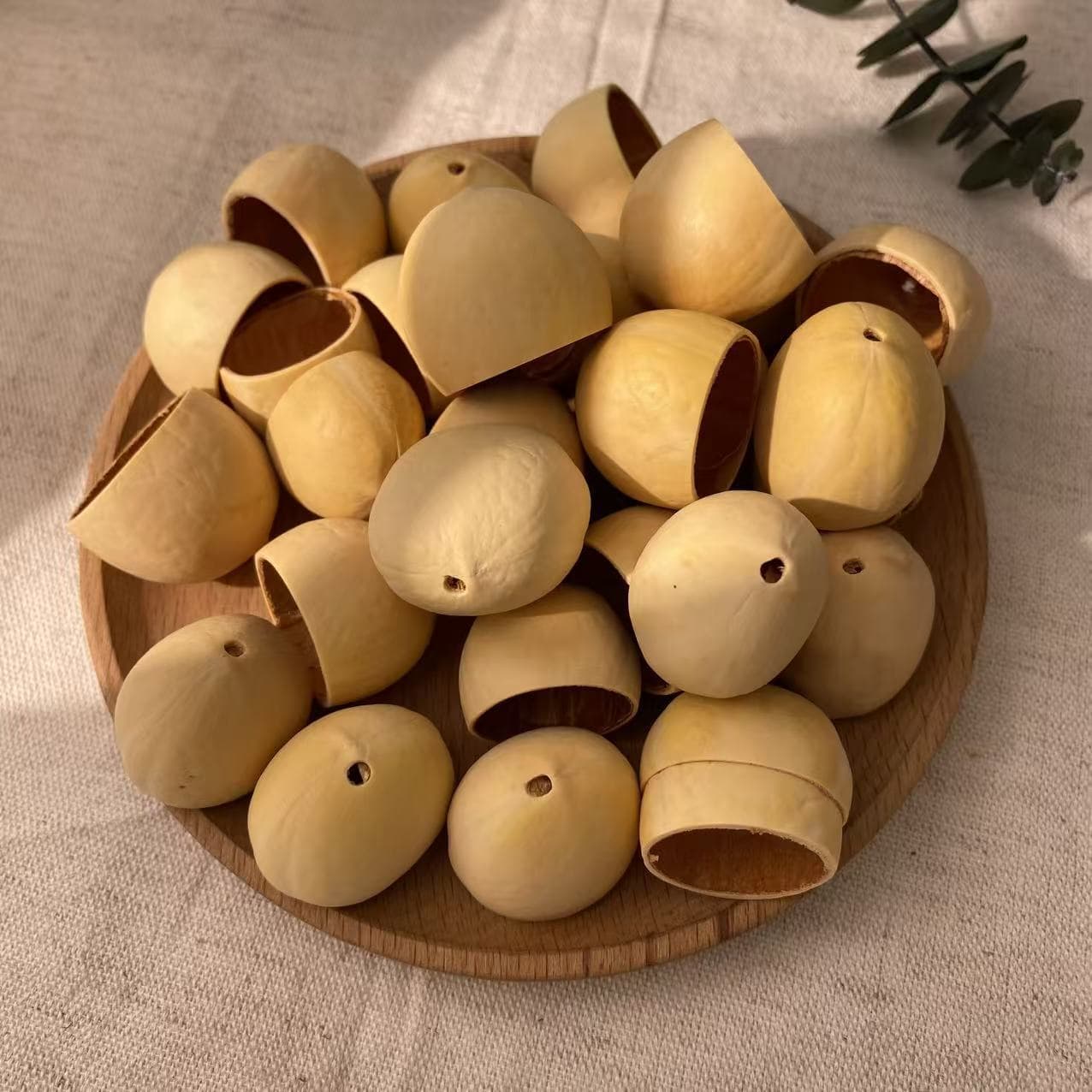 Natural fruit shell phoenix egg fruit tano material kit DIY handmade hand-cranked wind chime accessories iron tree fruit sound therapy